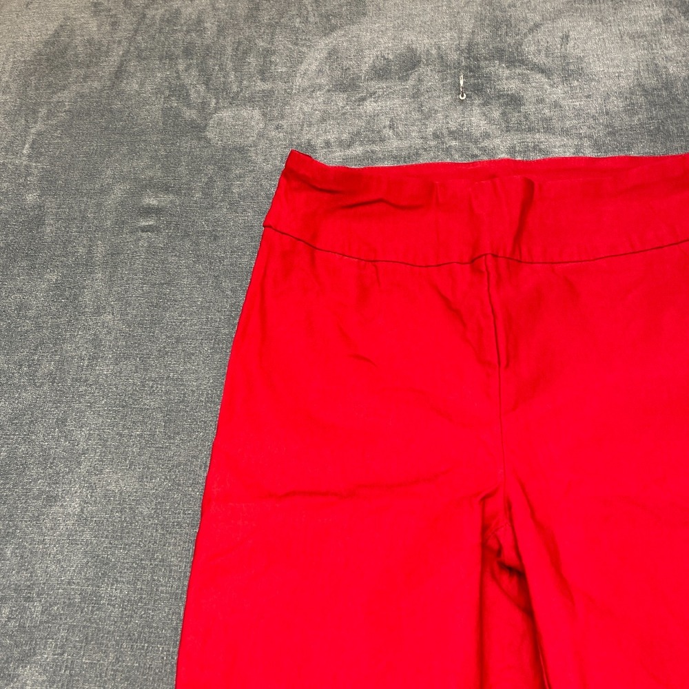 Tribal Ankle Pants Womens 6 Red Flat Front Tapered Leg Elastic Waist Mid Rise - Picture 5 of 15